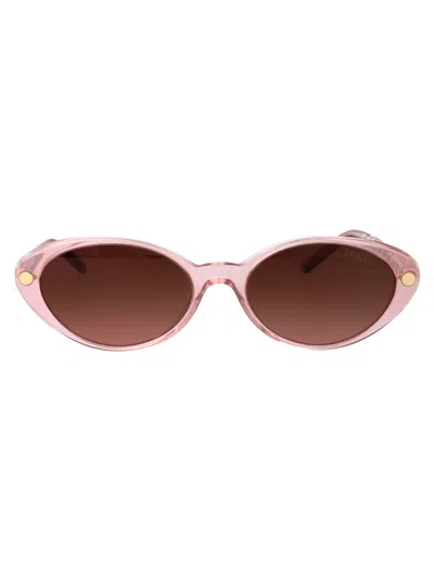 Versace Pink Transparent Acetate Sunglasses In Neutral