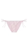 Versace Pink Silk Bikini Briefs With Graphic Print In Pink