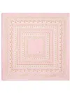 Versace Large Silk Chain Pattern Square Scarf In Pink