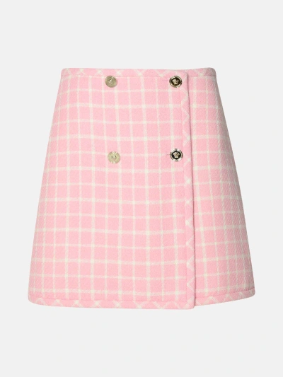 Versace Pink Virgin Wool Blend Miniskirt