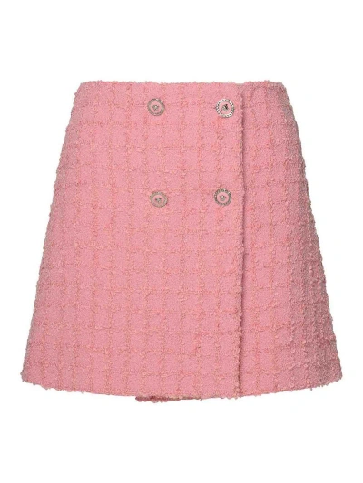 VERSACE PINK VIRGIN WOOL BLEND SKIRT