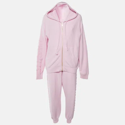 Pre-owned Versace Pink Wool & Cashmere Track Suit L
