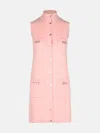 Versace Wool Blend Dress Decorative Buckles In Pink
