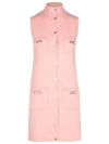 Versace Wool Blend Dress Decorative Buckles In Pink