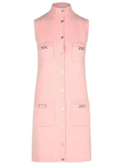 VERSACE VERSACE PINK WOOL BLEND DRESS
