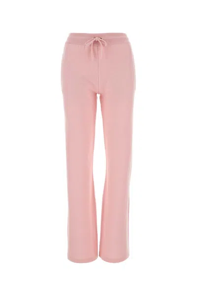 VERSACE PINK WOOL BLEND FLARED LEG PANT