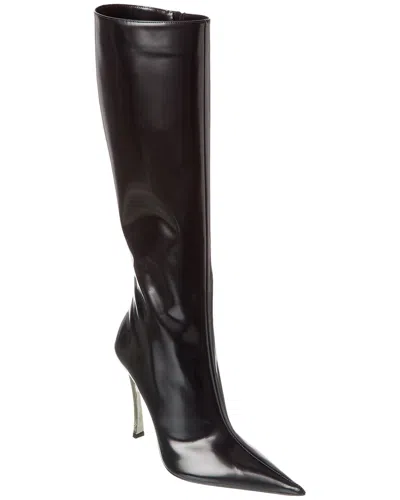 Versace Pin-point Leather Knee-high Boot