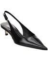 Versace Pin-point Leather Pump In Red
