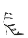 Versace Pin-point Stiletto Sandal In Black