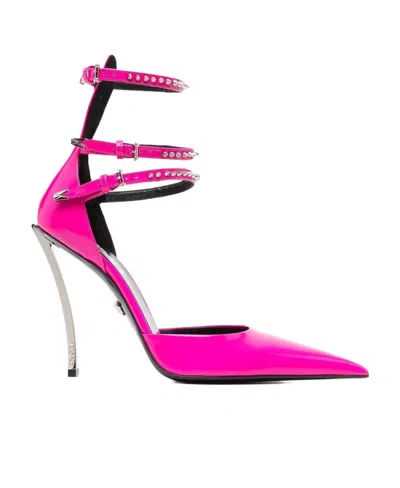 Versace Pinpoint Spiked Pumps In Pink