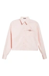 Versace Light Pink Shirt With Chest Pocketl In Pastel Pink Milk
