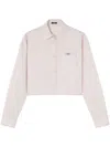 Versace Pinstripe Chain Cropped Shirt