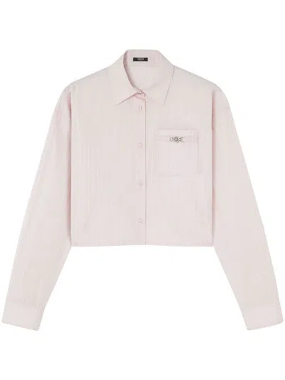 Versace Light Pink Shirt With Chest Pocketl