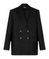 Versace Longline Wool Blazer Featuring Structured Shoulders In Black