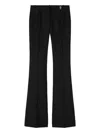 Versace Pinstripe-flared Trousers In Black
