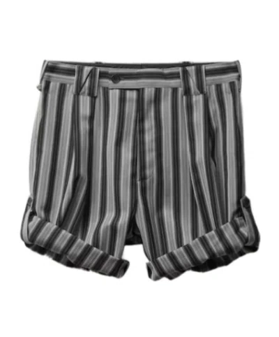Versace Pinstripe Wool Formal Shorts In Gray