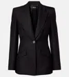 Versace Pinstripe Virgin Wool Blazer In Black