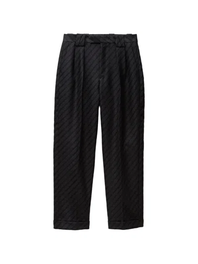 Versace Pinstripe Wool Dress Trousers In Multi