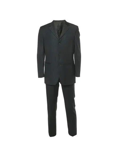 Pre-owned Versace Pinstriped Wool Suit In Black