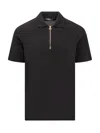 Versace Medusa Biggie Zip Polo T-shirt In Black