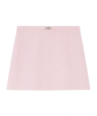 Versace Plaid Patterned Skirt In Pink