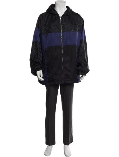 Pre-owned Versace Plaid Print Denim Jacket In Blue