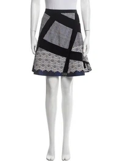 Pre-owned Versace Plaid Print Mini Skirt In Blue