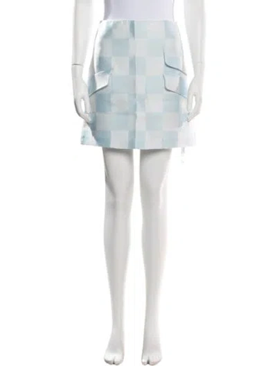 Pre-owned Versace Plaid Print Mini Skirt In Neutrals
