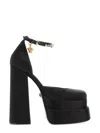 Versace Medusa Aevitas Platform Pumps With Adjustable Heel 15.5 Cm In Black