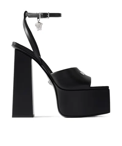 Versace Platform Sandals In Black