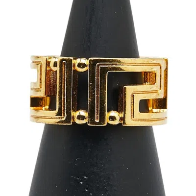 Pre-owned Versace Plating Band Ring () In Gold