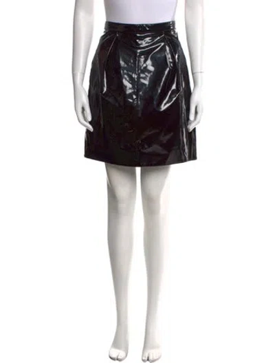 Pre-owned Versace Pleated Accents Mini Skirt In Black