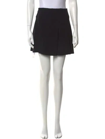 Pre-owned Versace Pleated Accents Mini Skirt In Black
