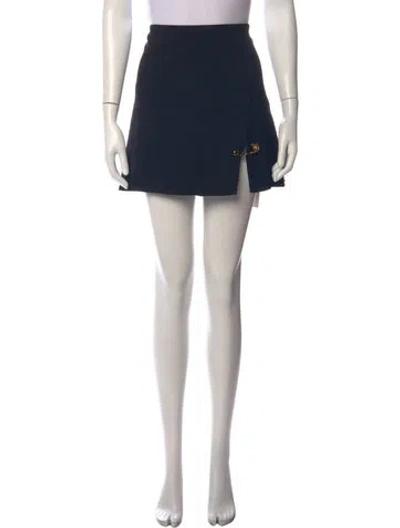 Pre-owned Versace Pleated Accents Mini Skirt In Black