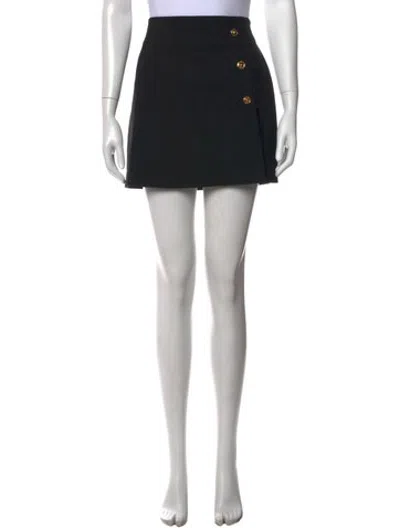 Pre-owned Versace Pleated Accents Mini Skirt In Black