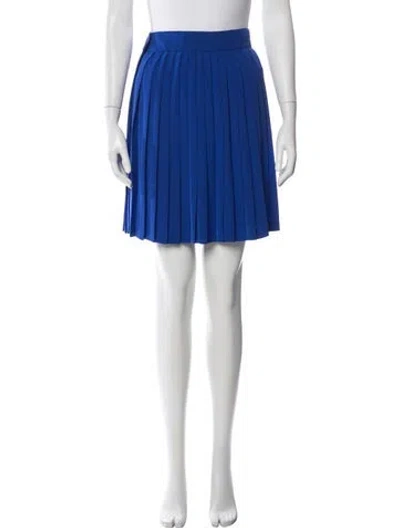 Pre-owned Versace Pleated Accents Mini Skirt In Blue