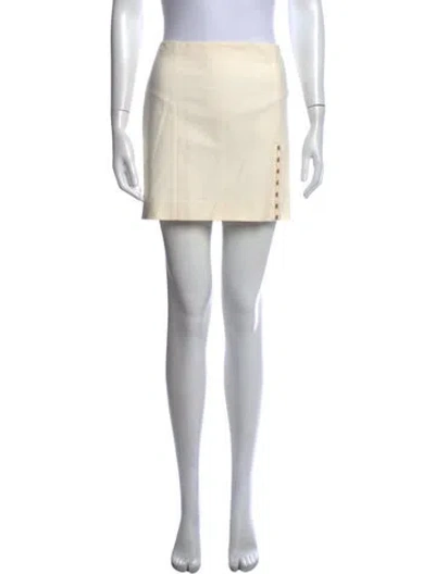 Pre-owned Versace Pleated Accents Mini Skirt In Neutral