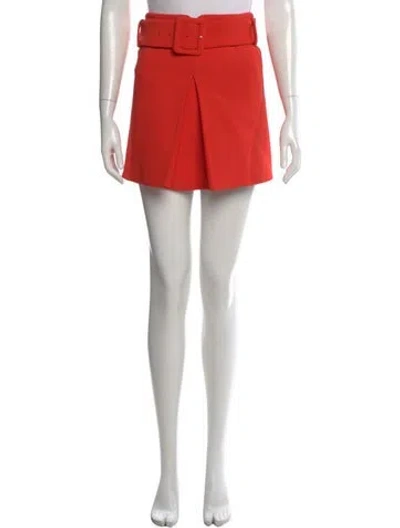 Pre-owned Versace Pleated Accents Mini Skirt In Orange
