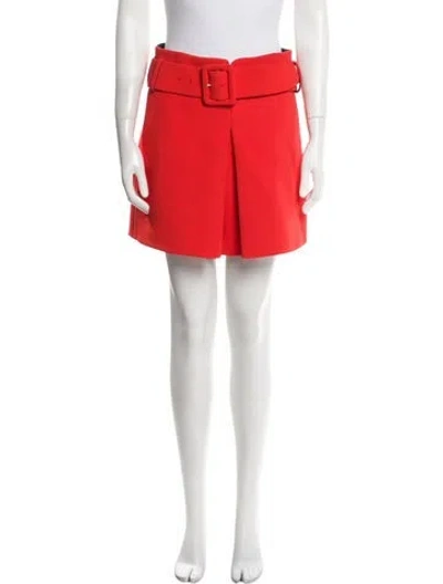 Pre-owned Versace Pleated Accents Mini Skirt In Red