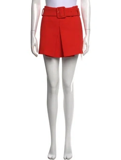 Pre-owned Versace Pleated Accents Mini Skirt In Red