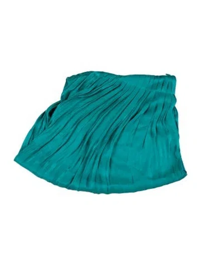 Pre-owned Versace Pleated Accents Mini Skirt W/ Tags In Blue