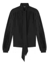 Versace Pleated Blouse In Black
