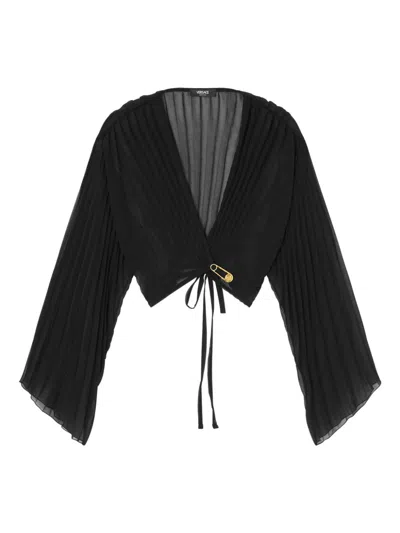 Versace Bluse Mit Falten In Black