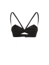 Versace Folded Wool-silk Bustier Top In Black