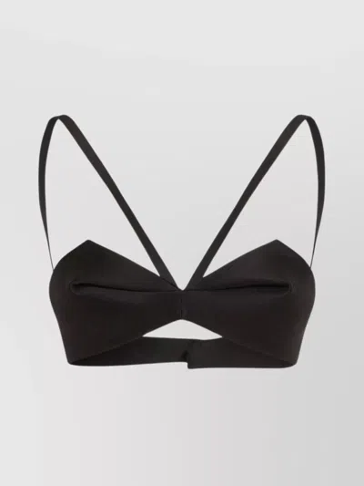 Versace Pleated Bustier Top Cut-out Detail In Black