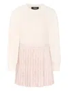 Versace White Dress For Girl With Medusa In Neutrals