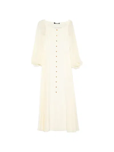 Versace Pleated Maxi Dress In Multi