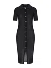 Versace Rib Midi Shirtdress In Black