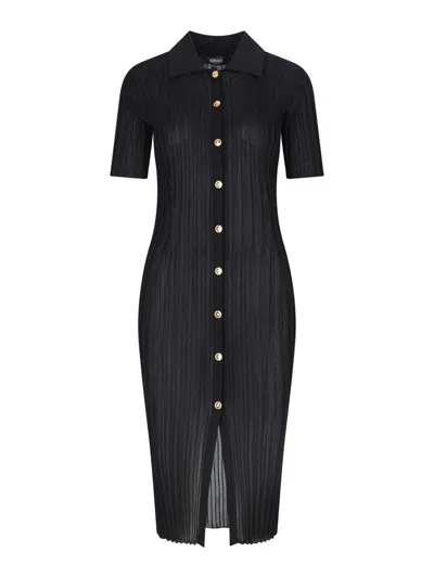 VERSACE VESTIDO MIDI - NEGRO