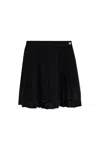 Versace Safety Pin Cover-up Pleated Skirt In Black